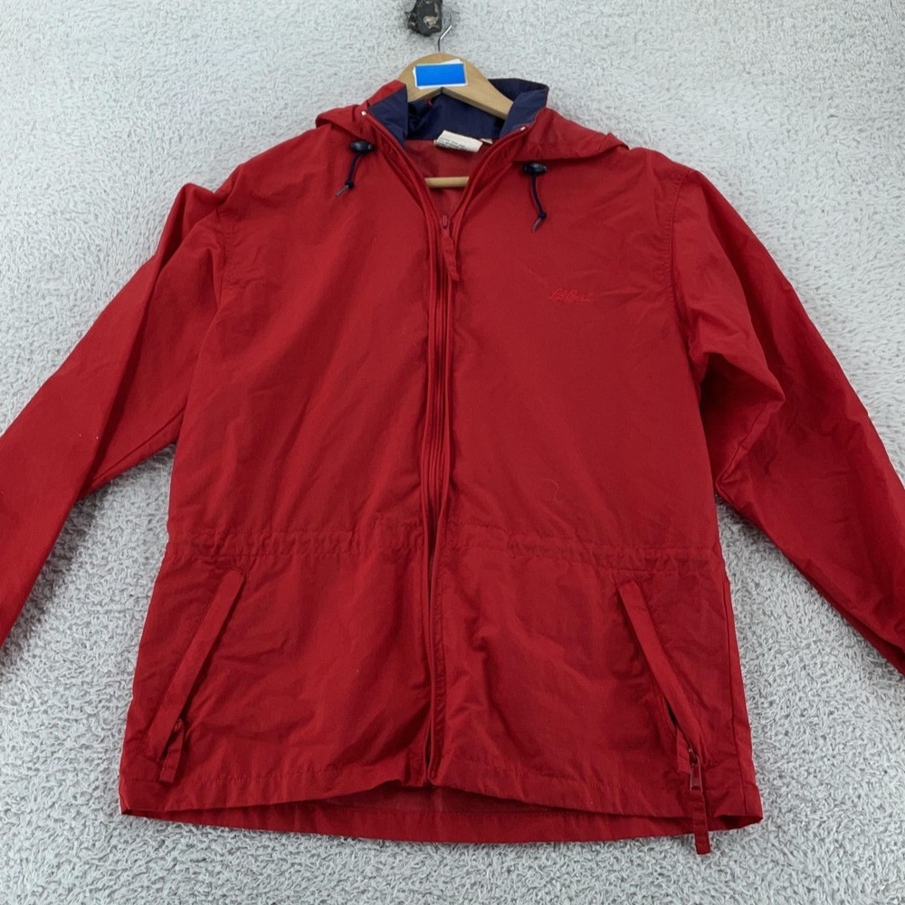 L.L. Bean Red Hooded Shell Jacket